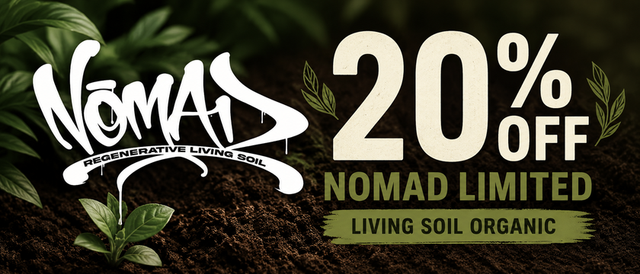 Cannabis Promo, Cannabis Sales, Cannabis Discounts, Cannabis on Sale, 20% off Nomad Living Soil Organic