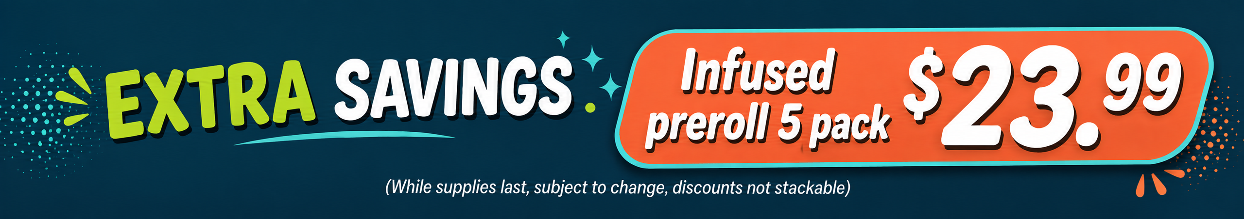 Cannabis Promo, Cannabis Sales, Cannabis Discounts, Cannabis on Sale, 5-Pack Infused Pre-Rolls | ONLY $23.99