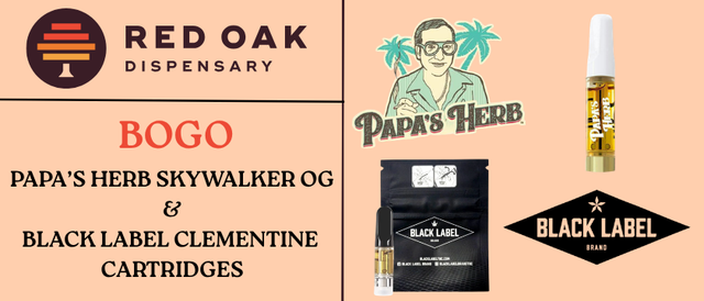 Cannabis Promo, Cannabis Sales, Cannabis Discounts, Cannabis on Sale, BOGO Papa Herb & Black Label