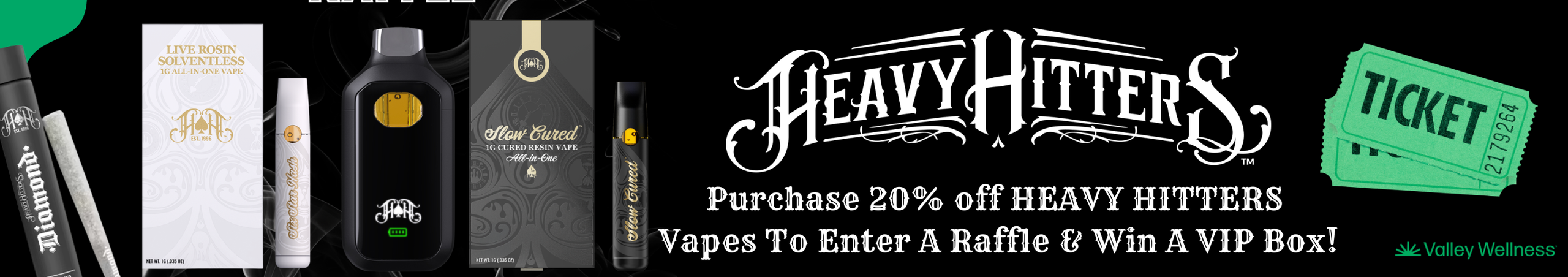Cannabis Promo, Cannabis Sales, Cannabis Discounts, Cannabis on Sale, 20% off Heavy Hitters + Chance to WIN!