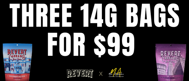 Cannabis Promo, Cannabis Sales, Cannabis Discounts, Cannabis on Sale, Revert 3 for $99