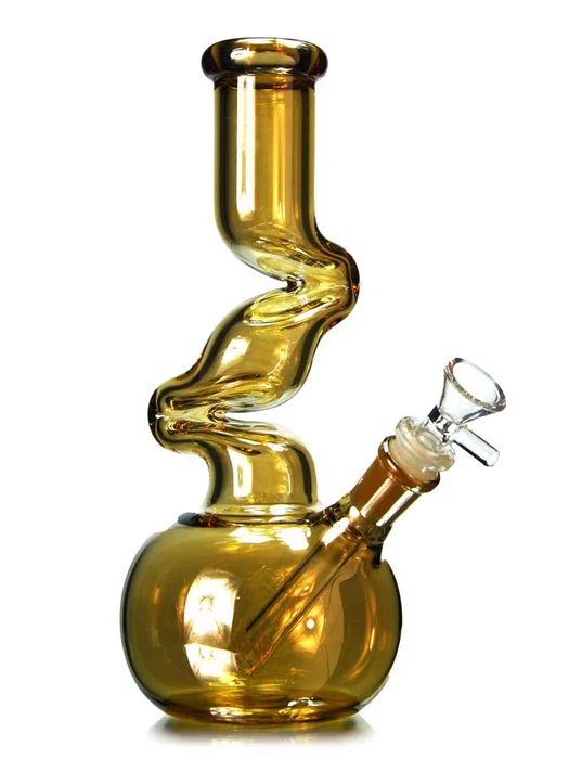 18" Yellow Zig Zag Bong Aleaf