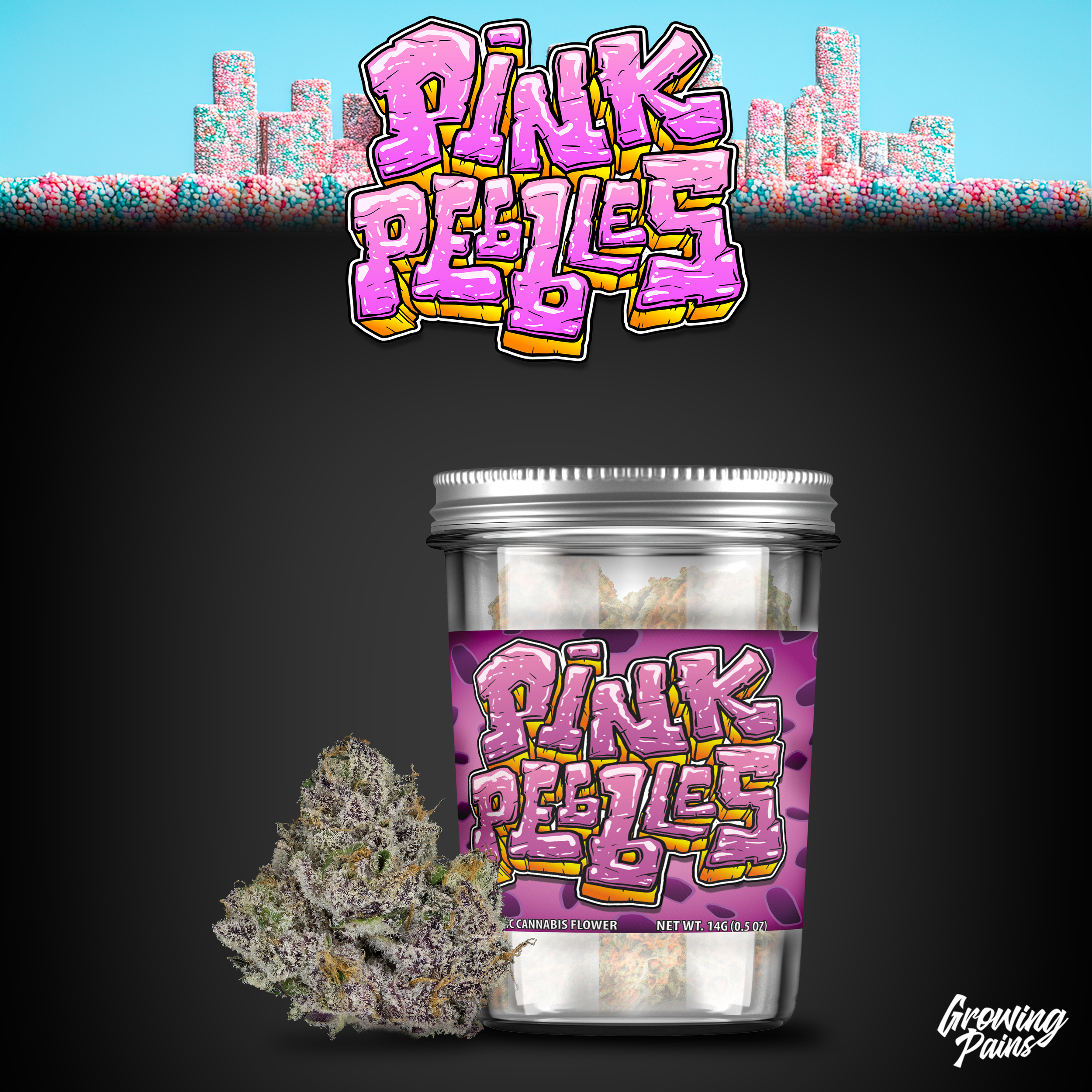 Pink Pebbles Jar Growing Pains