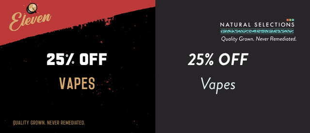 vape sale promo deals 25% OFF Natural Selections & Eleven Vapes! *NOT Stackable | Cannabis Discounts at Ethos North Fayette, PA Flavor:Cloud Crunch (MILKY CUSTARD COOKIE) Scat Pack 392 Sedan 4-Door Panelas De Porcelana Pode