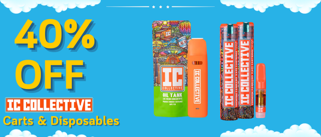 Cannabis Promo, Cannabis Sales, Cannabis Discounts, Cannabis on Sale, 40% Off IC Collective Live Resin Carts & Disposables