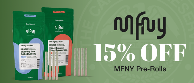 Cannabis Promo, Cannabis Sales, Cannabis Discounts, Cannabis on Sale, MFNY PreRolls 15% Off