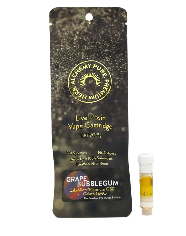 Grape Bubblegum Live Rosin Cart Alchemy Pure