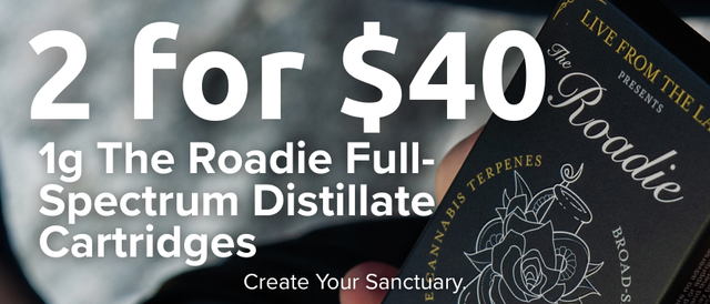 Cannabis Promo, Cannabis Sales, Cannabis Discounts, Cannabis on Sale, 2 For $40 1g Roadie Vapes