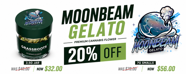Cannabis Promo, Cannabis Sales, Cannabis Discounts, Cannabis on Sale, 20% Off Moonbeam Gelato