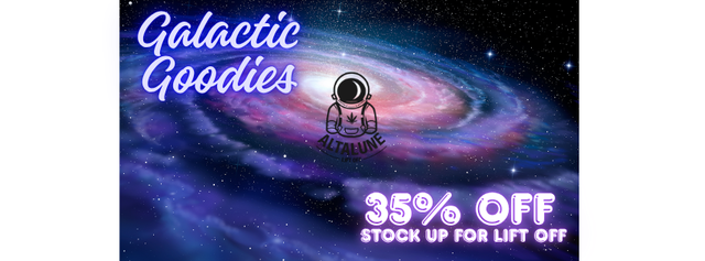 Cannabis Promo, Cannabis Sales, Cannabis Discounts, Cannabis on Sale, Galactic Goodies 35%