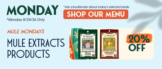 Cannabis Promo, Cannabis Sales, Cannabis Discounts, Cannabis on Sale, 20% off Mule Extracts Products