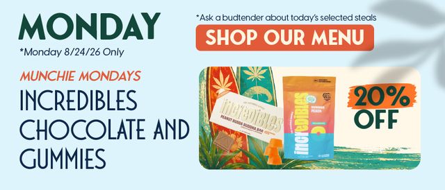 Cannabis Promo, Cannabis Sales, Cannabis Discounts, Cannabis on Sale, 20% Off Incredible Gummies and Chocolate