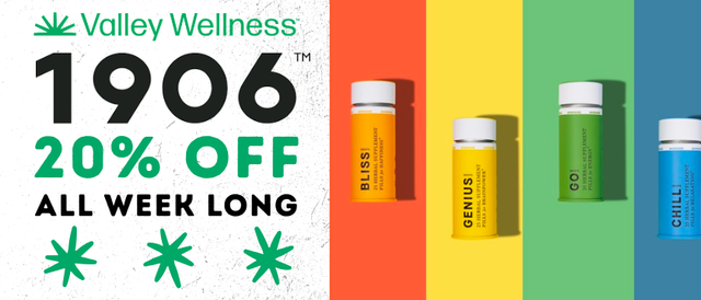 Cannabis Promo, Cannabis Sales, Cannabis Discounts, Cannabis on Sale, 20% off 1906!