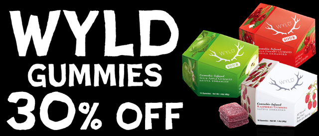 Cannabis Promo, Cannabis Sales, Cannabis Discounts, Cannabis on Sale, Wyld Gummies — 30% off