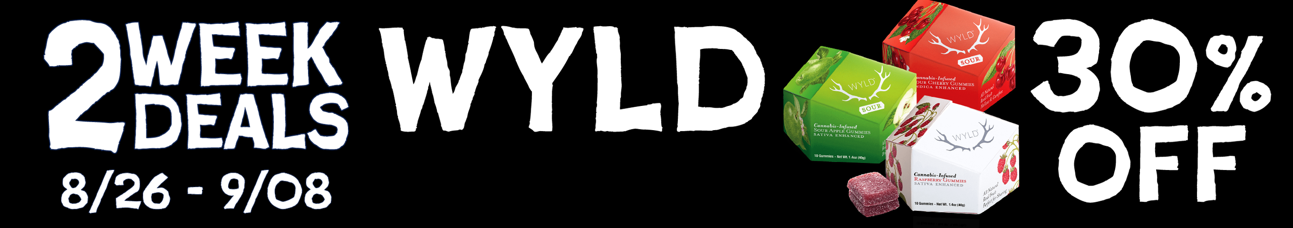 Cannabis Promo, Cannabis Sales, Cannabis Discounts, Cannabis on Sale, Wyld Gummies — 30% off