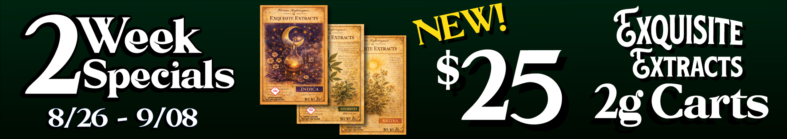 Cannabis Promo, Cannabis Sales, Cannabis Discounts, Cannabis on Sale, Exquisite Extracts 2G cart — $25