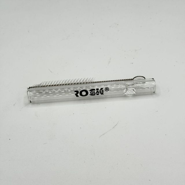 Chillum with Cleaning Brush Rock Rock Glass Chillum with Cleaning Brush Rock Rock Glass