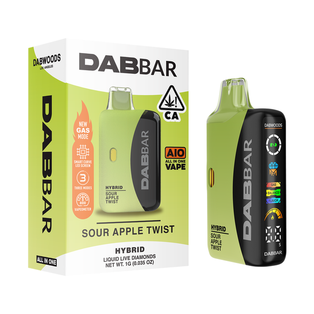 SOUR APPLE TWIST LLD AIO DABBAR 1G Dabwoods