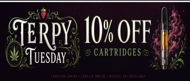 Cannabis Promo, Cannabis Sales, Cannabis Discounts, Cannabis on Sale, 10% Off Cartridges Every Tuesday
