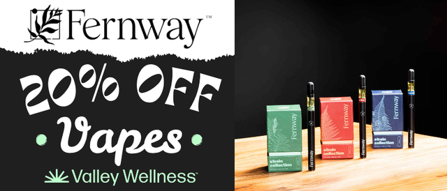 Cannabis Promo, Cannabis Sales, Cannabis Discounts, Cannabis on Sale, 20% off Fernway