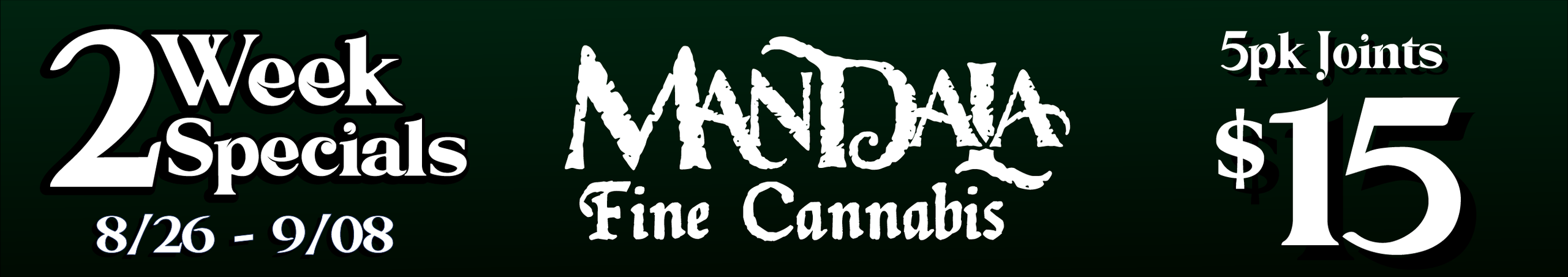 Cannabis Promo, Cannabis Sales, Cannabis Discounts, Cannabis on Sale, Mandala 5 pk Joints — $15