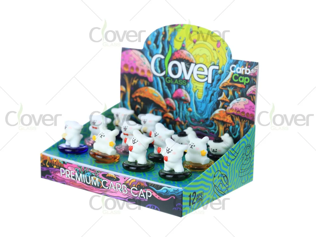 Cute Cartoon White Dog Clover Glass