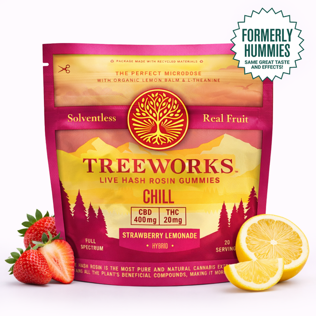 Chill Strawberry Lemonade Gummies - Live Hash Rosin 10pk Treeworks