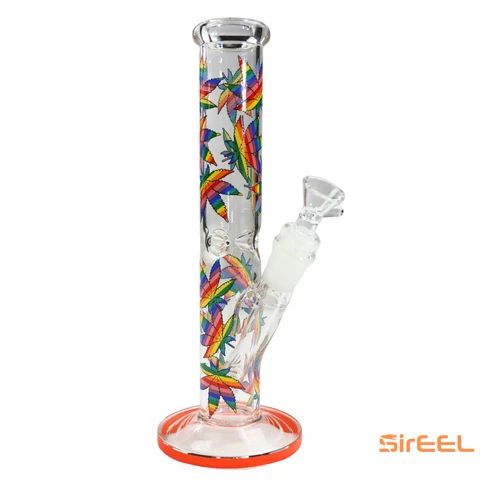 10' LEAFY RAINBOW TUBE BONG WITH BOWL Sir Eel