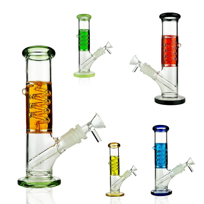8" Glycerine Straight Shooter Water Pipe With 14mm Male Bowl