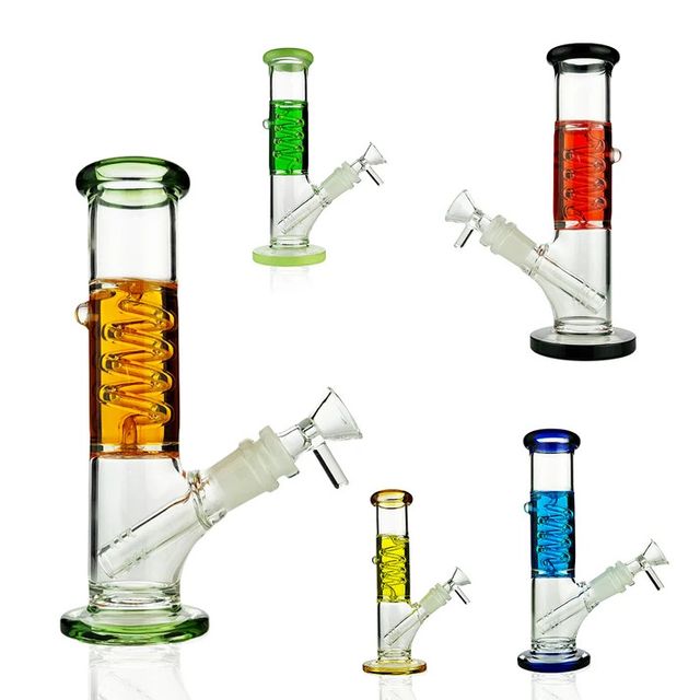 8" Glycerine Straight Shooter Water Pipe With 14mm Male Bowl