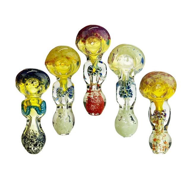 3.5"  Frit Fume Glass Hand