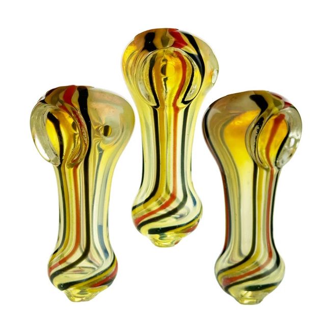 2.5" Silver Fume Glass Spoon Hand