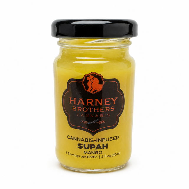 Supah Mango THC Shot 10mg 2 fl oz Bottle Harney Brothers