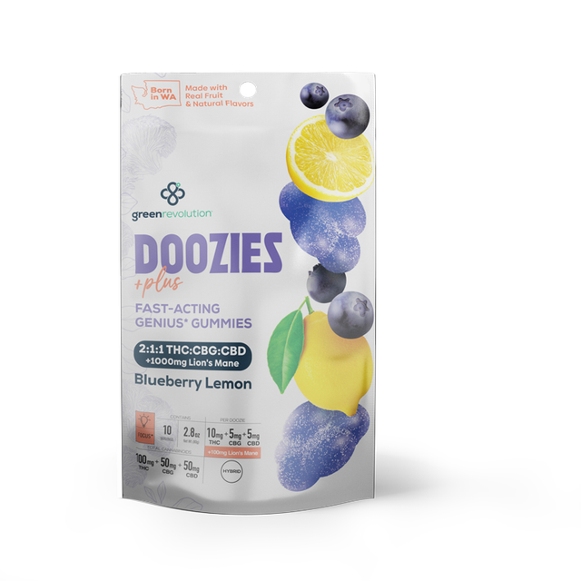 Doozies Blueberry Lemon 2:1:1 THC:CBG:CBD Green Revolution