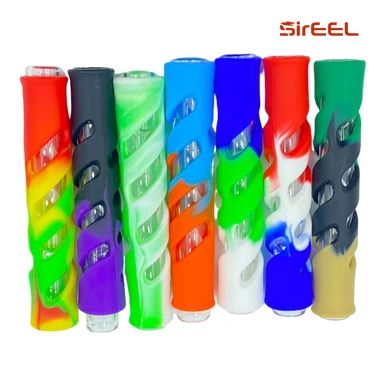 Glass Chillum with Silicone Cover Assorted SirEEL