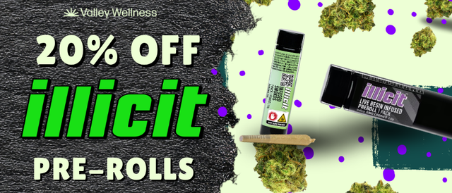 Cannabis Promo, Cannabis Sales, Cannabis Discounts, Cannabis on Sale, 20% Off Illicit Pre-Rolls!