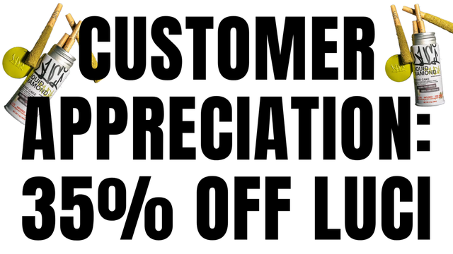 Cannabis Promo, Cannabis Sales, Cannabis Discounts, Cannabis on Sale, LUCI 35% OFF