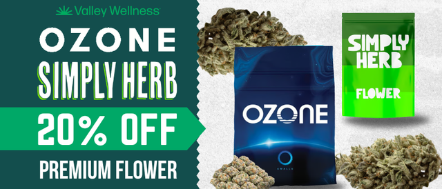 Cannabis Promo, Cannabis Sales, Cannabis Discounts, Cannabis on Sale, 20% Off Ozone & Simply Herb Flower!