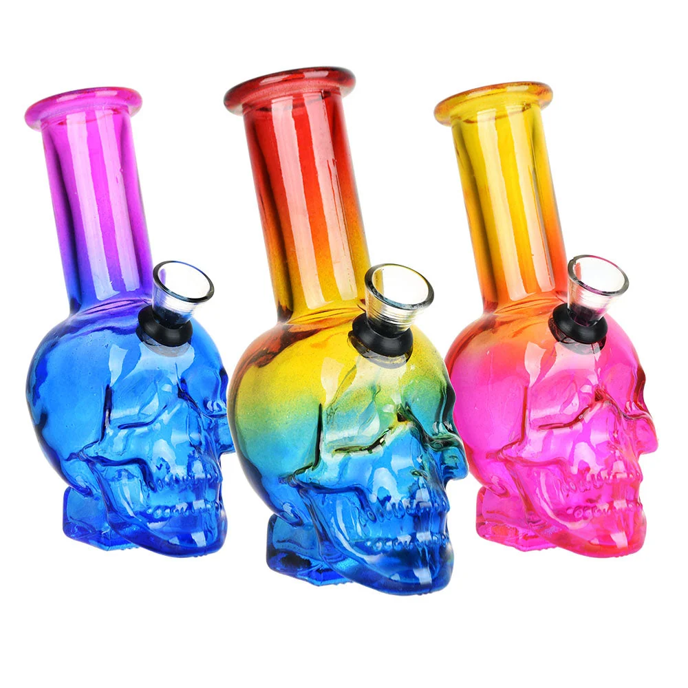 Metallic Sunset Skull Water Pipe HighGarden