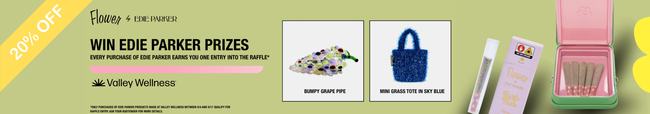 Cannabis Promo, Cannabis Sales, Cannabis Discounts, Cannabis on Sale, 20% Off Edie Parker!