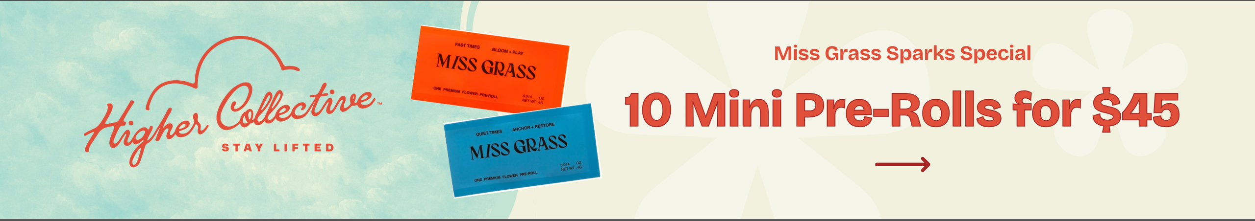 Cannabis Promo, Cannabis Sales, Cannabis Discounts, Cannabis on Sale, 10 for $45 Miss Grass