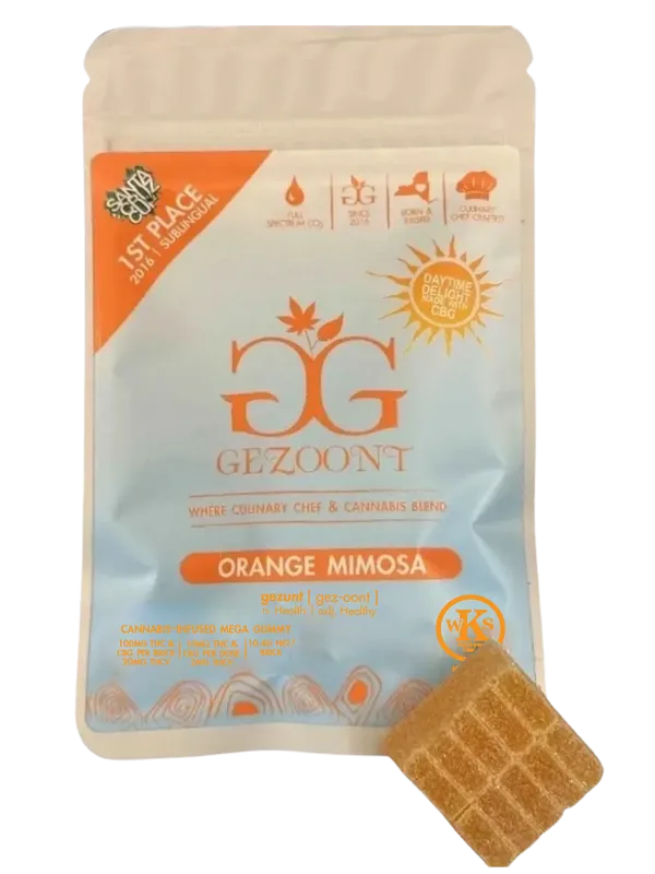 Mega Orange Mimosa Daytime Brick 5:5:1 THC:CBG:THCV Gezoont Mega Orange Mimosa Daytime Brick 5:5:1 THC:CBG:THCV Gezoont