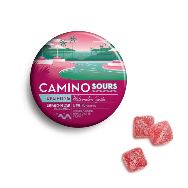 Uplifting Watermelon Spritz Sours 100mg Gummies Camino