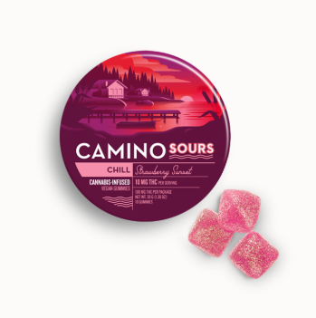 Chill Strawberry Sunset Sours 100mg Gummies Camino