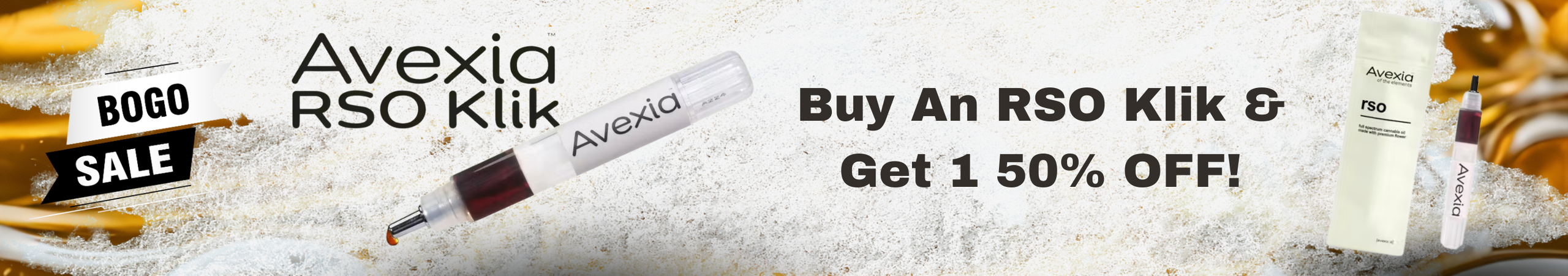Cannabis Promo, Cannabis Sales, Cannabis Discounts, Cannabis on Sale, Buy An RSO Klik, Get 1 50% off!