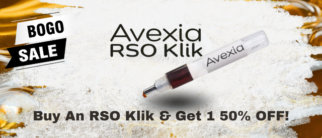 Cannabis Promo, Cannabis Sales, Cannabis Discounts, Cannabis on Sale, Buy An RSO Klik, Get 1 50% off!