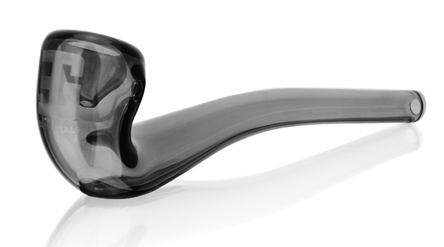 6.4" Long Hand Pipe | Transparent Black Eg Glass