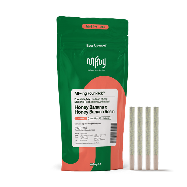 Honey Banana Live Resin Infused Prerolls 4pk MFNY