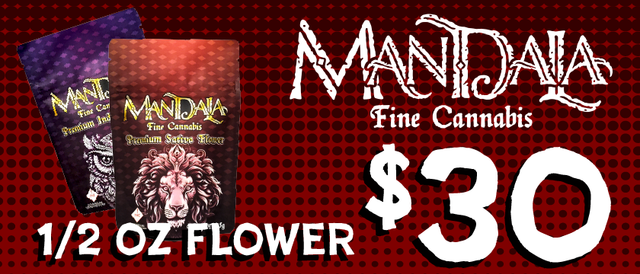 Cannabis Promo, Cannabis Sales, Cannabis Discounts, Cannabis on Sale, Mandala 1/2 oz — $30