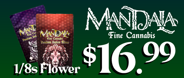 Cannabis Promo, Cannabis Sales, Cannabis Discounts, Cannabis on Sale, Mandala 1/8ths — 16.99